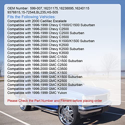 DICMIC A/C Heater Control Panel Climate Control Module Without Rear Window Defogger Switch for 1996-2000 Chevy GMC C1500 C2500 C3500 K1500 K2500 K3500 Suburban Yukon Replace# 599-007, 15-72548 - Image 3