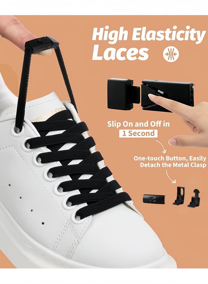 2 Pairs Of Easy Self-Lacing Shoe Straps With Interchangeable Buckle – Adjustable To Fit Sports Shoes, Casual Shoes, And Activewear For Men And Women - Image 2