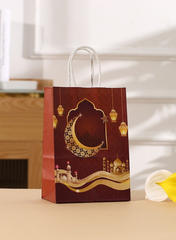 LKTOCAFT 4 Pieces Kraft Paper Gift Bags for Holidays and Festive Day, Party Bags with Handles for Candy Desserts and Jewelry Gifts, Party Favor Bags and Party Supplies, Medium Size  - Image 2