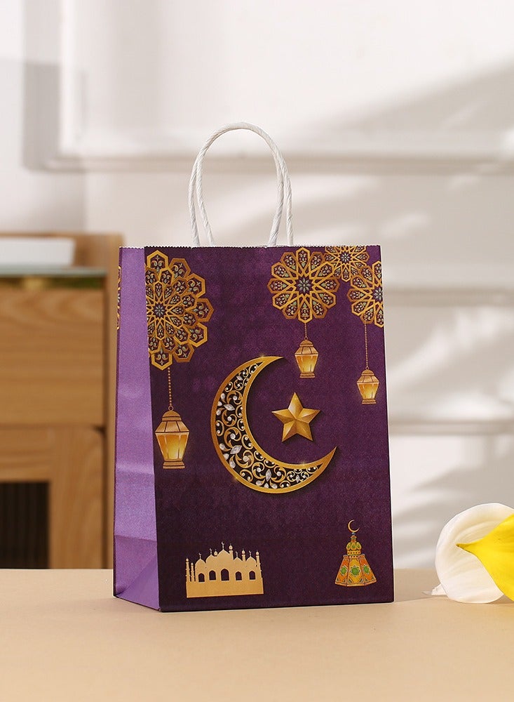 LKTOCAFT 4 Pieces Kraft Paper Gift Bags for Holidays and Festive Day, Party Bags with Handles for Candy Desserts and Jewelry Gifts, Party Favor Bags and Party Supplies, Medium Size  - Image 4