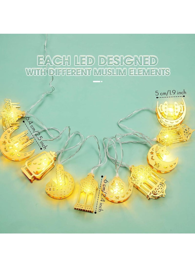 Generic Ramadan fairy string lights, 6.56 feet 10 leds eid moon star kerosene lantern lamp, battery operated for ramadan outdoor home decoration party supplies  - Image 3