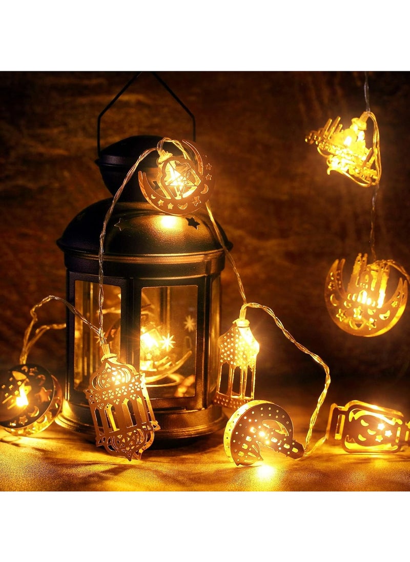 Generic Ramadan fairy string lights, 6.56 feet 10 leds eid moon star kerosene lantern lamp, battery operated for ramadan outdoor home decoration party supplies  - Image 5