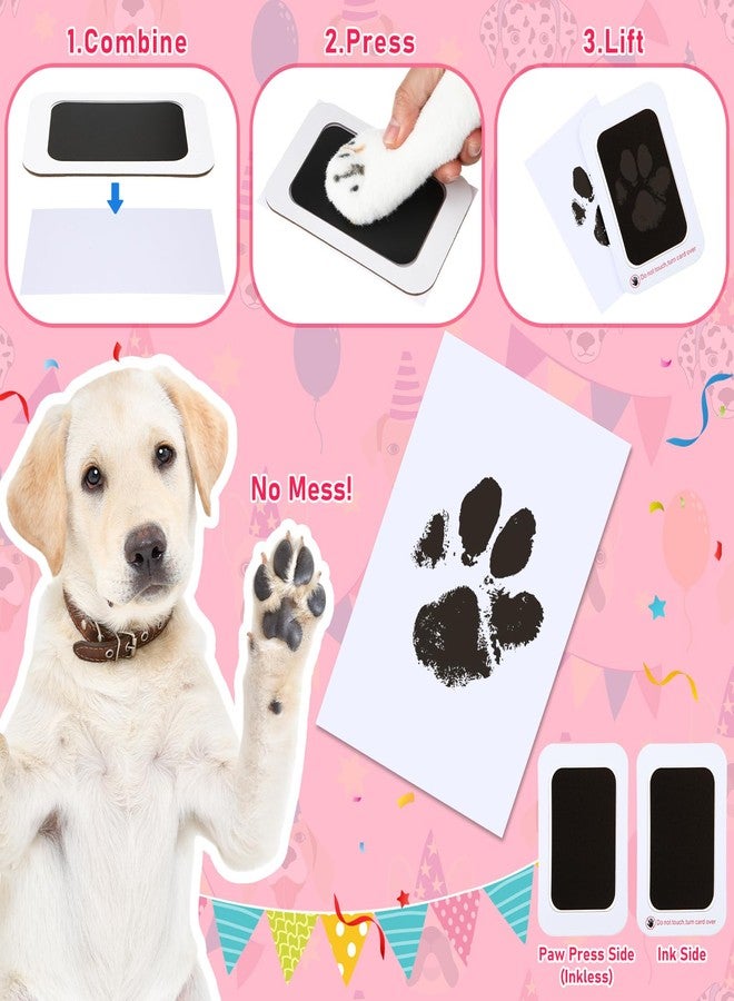Cutecrop Dog 2nd Birthday Gifts Set, Dog Boy Girl Birthday Decorations, Pink Hat Bandana Squeaky Cake Toy Paw Print Kit for Small, Medium, Large Pets - Image 5