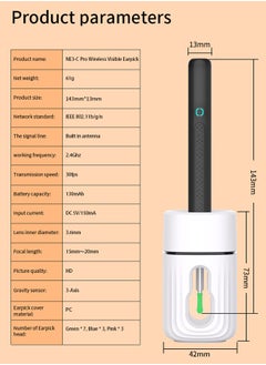 Unique Ear Wax Removal Tool - Wi-Fi Visible Ear Cleaner Kit with 1080 HD Camera and Storage Case - Ear Wax Removal Tool with 12 Ear Pickers and 6 Ear Scoops (Black)  - Image 2