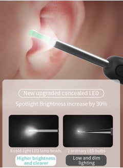 Unique Ear Wax Removal Tool - Wi-Fi Visible Ear Cleaner Kit with 1080 HD Camera and Storage Case - Ear Wax Removal Tool with 12 Ear Pickers and 6 Ear Scoops (Black)  - Image 3