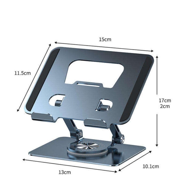 COOLCOLD Tablet Stand | 360° Rotating Adjustable Aluminum Foldable Holder for iPad, Tablets & Smartphones | Portable Desktop & Bed Stand for Home, Office, Table, Floor Use (Grey) - Image 5
