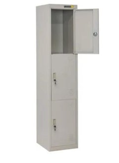 SULSHA Three Door Metal Steel Locker, Steel Cabinet With Keys Grey05  - Image 3