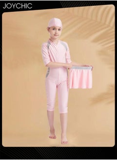 Joychic Muslim Swimsuit for Kids Girls Long Sleeve Full Coverage Burkini Swimwear Quick Dry Modest Islamic Summer Sun Protection Rash Guard  - Image 3