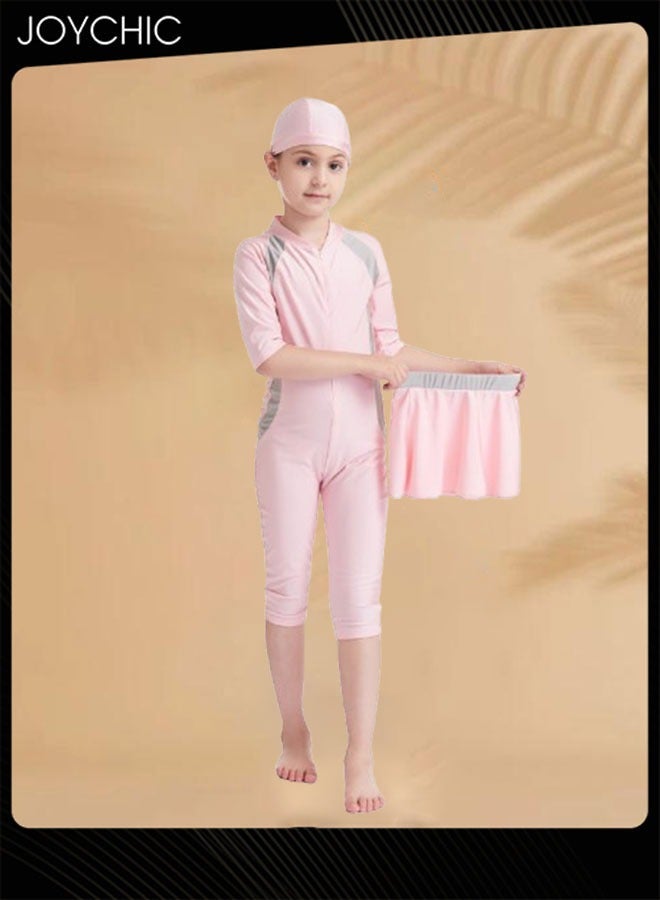 Joychic Muslim Swimsuit for Kids Girls Long Sleeve Full Coverage Burkini Swimwear Quick Dry Modest Islamic Summer Sun Protection Rash Guard  - Image 3