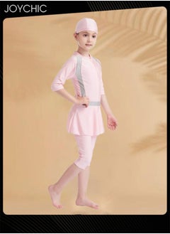Joychic Muslim Swimsuit for Kids Girls Long Sleeve Full Coverage Burkini Swimwear Quick Dry Modest Islamic Summer Sun Protection Rash Guard  - Image 2