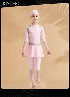 Joychic Muslim Swimsuit for Kids Girls Long Sleeve Full Coverage Burkini Swimwear Quick Dry Modest Islamic Summer Sun Protection Rash Guard  - Image 1