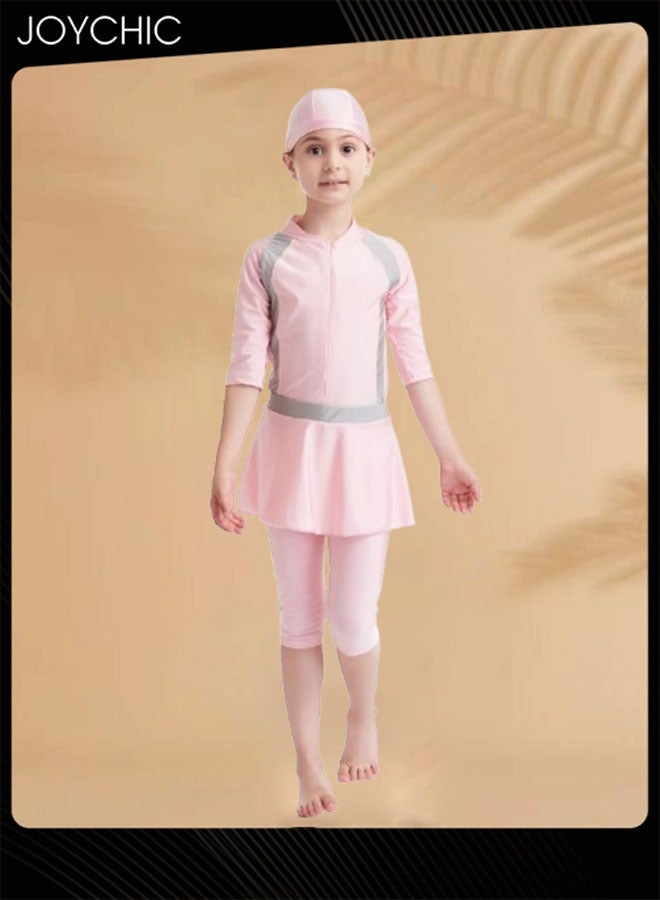 Joychic Muslim Swimsuit for Kids Girls Long Sleeve Full Coverage Burkini Swimwear Quick Dry Modest Islamic Summer Sun Protection Rash Guard  - Image 1