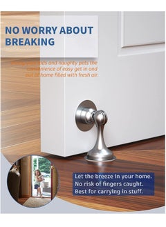 Y&D Magnetic Door Stop Stainless Steel 201 Catch Holder No Drill Doorstop with 3m Self Adhesive Tape Screws for Stronger Wall Floor Mount Hold Open  - Image 3