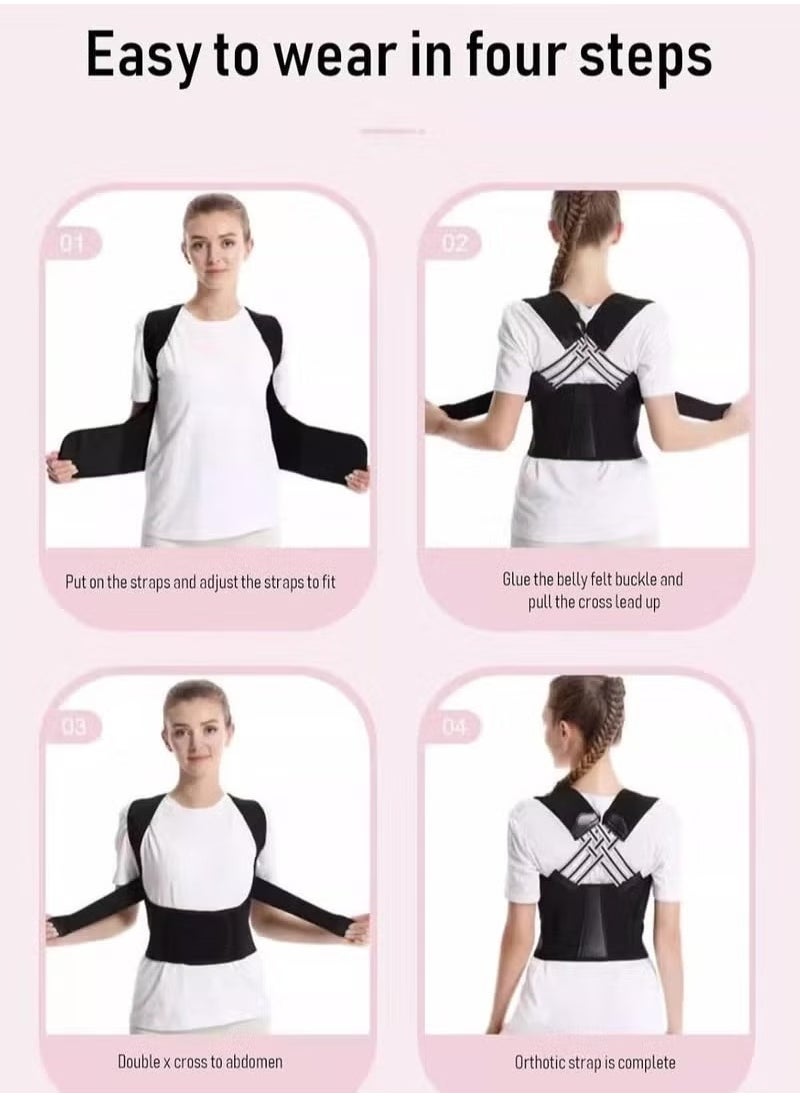 Fitness World Posture Corrector Back Bracket Anti-Hump Posture Corrector Bracket Adjustable Back Shoulder Support Straps Fit Women and Men  - Image 5