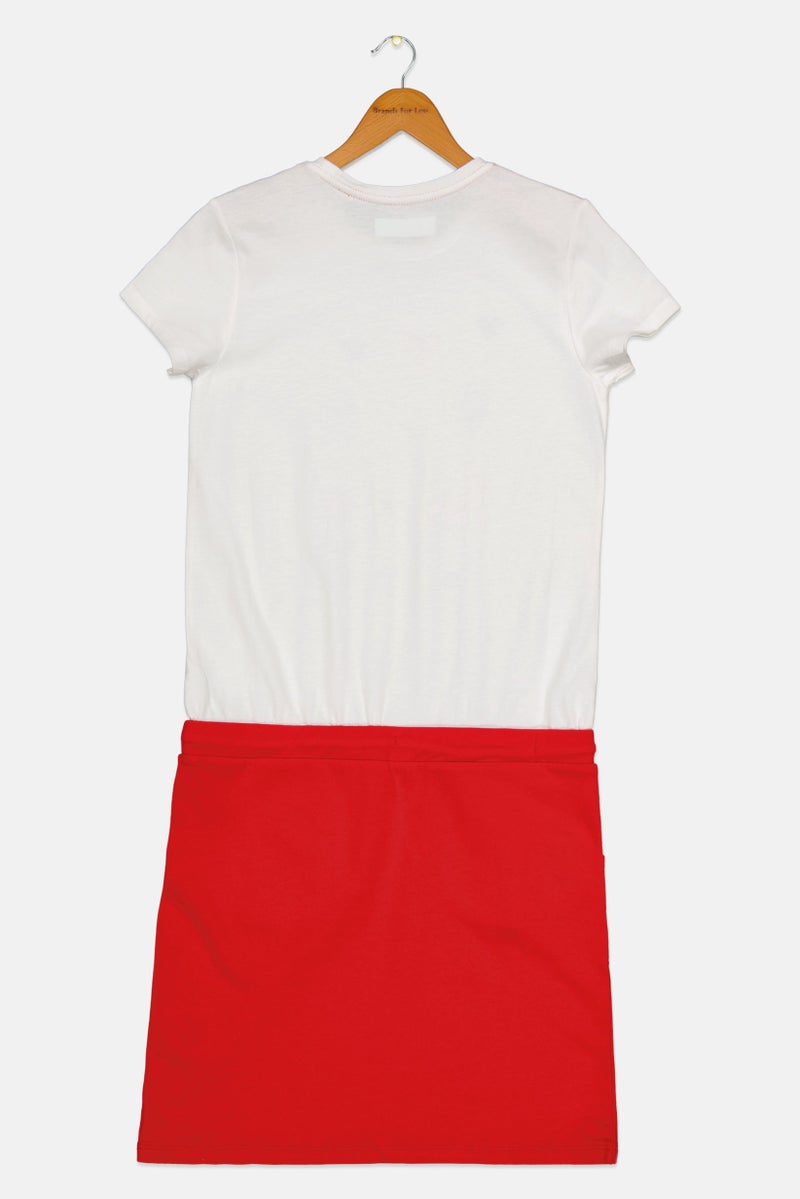 Scuderia Ferrari Kids Girl Sportswear Fit Short Sleeve Dress, White/Red - Image 2