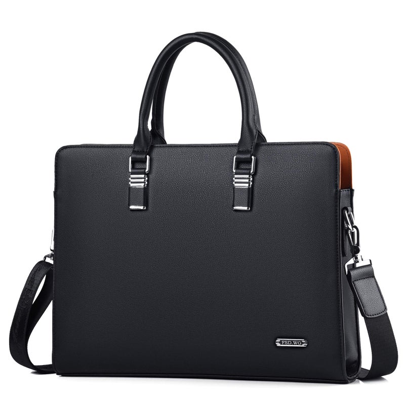 FSD.WG]Business Bag Leather Briefcase Shoulder Laptop Business Bag for Men - Image 1