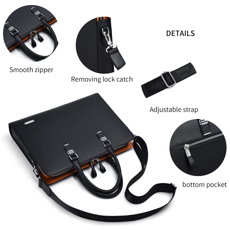 FSD.WG]Business Bag Leather Briefcase Shoulder Laptop Business Bag for Men - Image 5