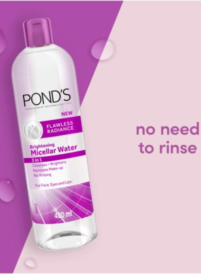 Pond's Flawless Radiance Makeup Remover Cleansing Micellar Water 400 ML - Image 1