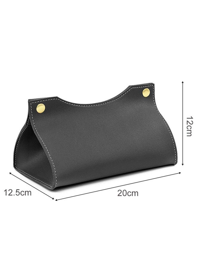 وهاواي Tissue Dispenser Box Cover Holder Leather Napkin Organizer for Bathroom, Kitchen and Office Room Black - Image 2