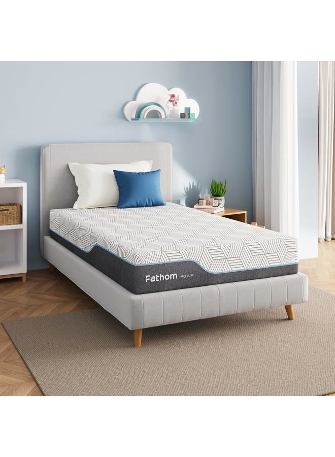 Fathom Medium Twin XL Mattress 12 Inch Memory Foam Mattress Bed in a Box for Back Pain Relief and Cool Sleep with Gel Foam and Removeable Fiberglass Free Cover, CertiPUR-US Certified - Image 1