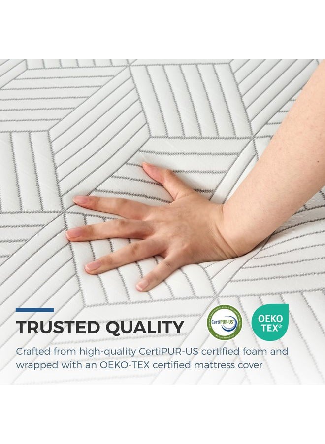 Fathom Medium Twin XL Mattress 12 Inch Memory Foam Mattress Bed in a Box for Back Pain Relief and Cool Sleep with Gel Foam and Removeable Fiberglass Free Cover, CertiPUR-US Certified - Image 5