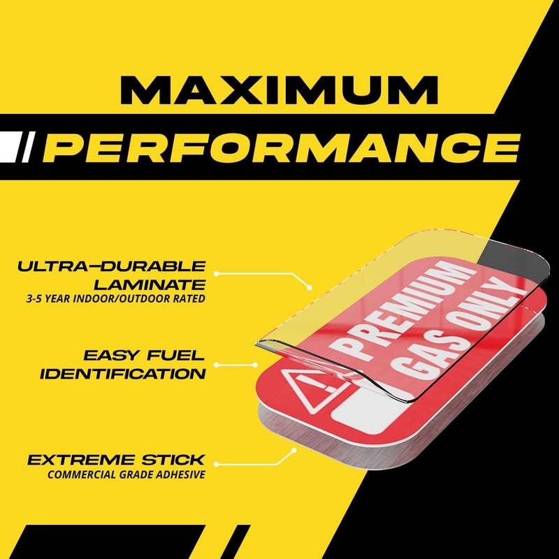 Fuel Stickers Fuel Decals Stickers - 4 Pack - 2" x 1" - Extreme Quality - Ultra Durable - Weather Resistant - Commerical Grade - Image 1