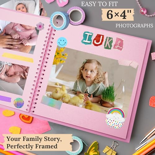 Hiwhy Scrapbook 7x7 Inch DIY Scrapbook Album Hardcover Kraft Paper Scrap Book Photo Albums 40 Pages Perfect for 4x6 / 5x7 Photos Memory Book for Family, Wedding - Image 5