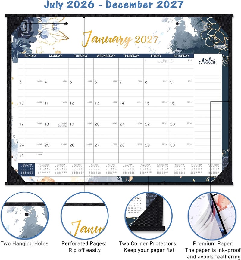 Tersus Large Desk Calendar 2026, January 2026 - December 2026, 12 Month Desk Calendar, 22" x 17", Corner Protectors, Schedule Planner for Home, Office - Image 5