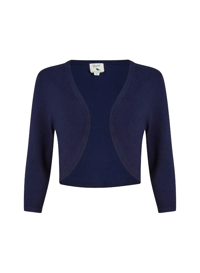 Yumi Navy Knitted Curve Bolero