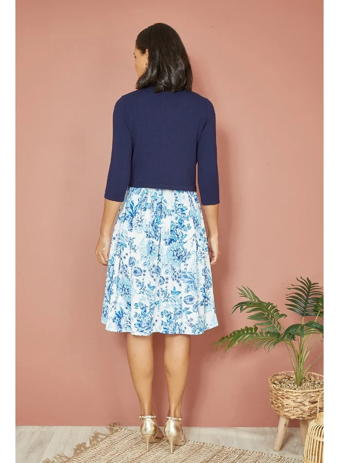 Yumi Navy Knitted Curve Bolero