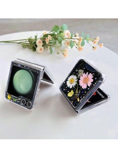 Excefore Compatible with Samsung Galaxy Z Flip 5 5G Case, Daisy Flower Clear with Design, ransparent Dried Real Pressed Flower Aesthetic Case, Cute Case for Galaxy Z Flip 5 Soft Silicone  - Image 3
