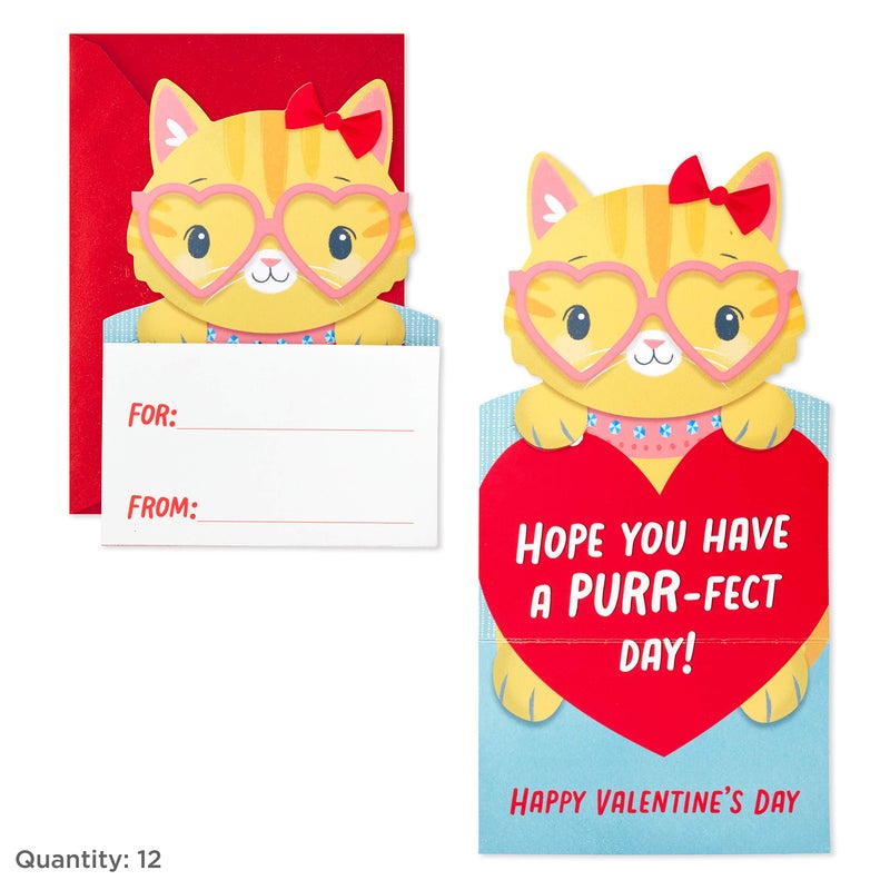 Hallmark Valentines Day Cards and Stickers for Kids School, Kittens and Puppies (24 Classroom Valentines with Envelopes, 40 Stickers) - Image 5