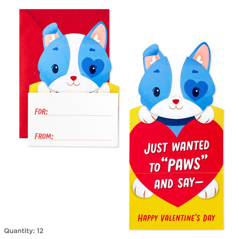 Hallmark Valentines Day Cards and Stickers for Kids School, Kittens and Puppies (24 Classroom Valentines with Envelopes, 40 Stickers) - Image 4