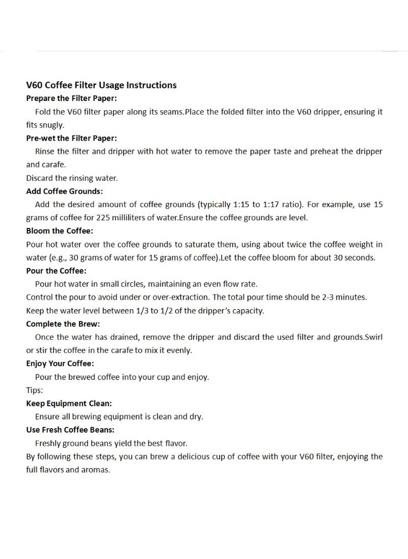 Coffee Filter 200-piece, V60 Size 02 Coffee Paper Filter Unbleached Disposable Coffee Filters Paper for Pour Over  (2-4 Cups)
