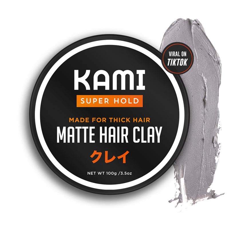 Kami Hair Clay for Men  Strong Hold Matte Finish LongLasting Hair Styling Clay Texture  Volume Control - Image 1