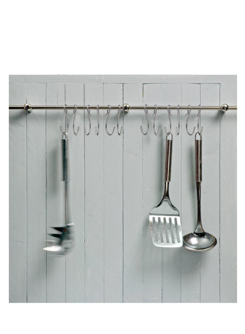 KASTWAVE S Shaped Metal Hooks Clip, S Shaped Hooks Stainless Steel Metal Hangers,Not Slip Off, Suitable for Indoor and Outdoor Hanging,  Kitchen Lights, Hanging Hooks for DIY Crafts(100 Pieces) Silver - Image 2