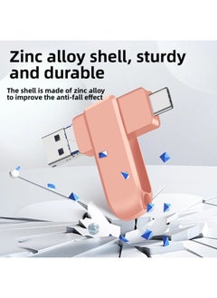 Generic Mobile Phone U Disk Large Capacity For AppleFor HuaweiType-c Computer Dual-use High-speed Metal USB Customized 512gb-Color:Rose Gold-Capacity:Semi-finished Shell Material (excluding Chip)  - Image 2