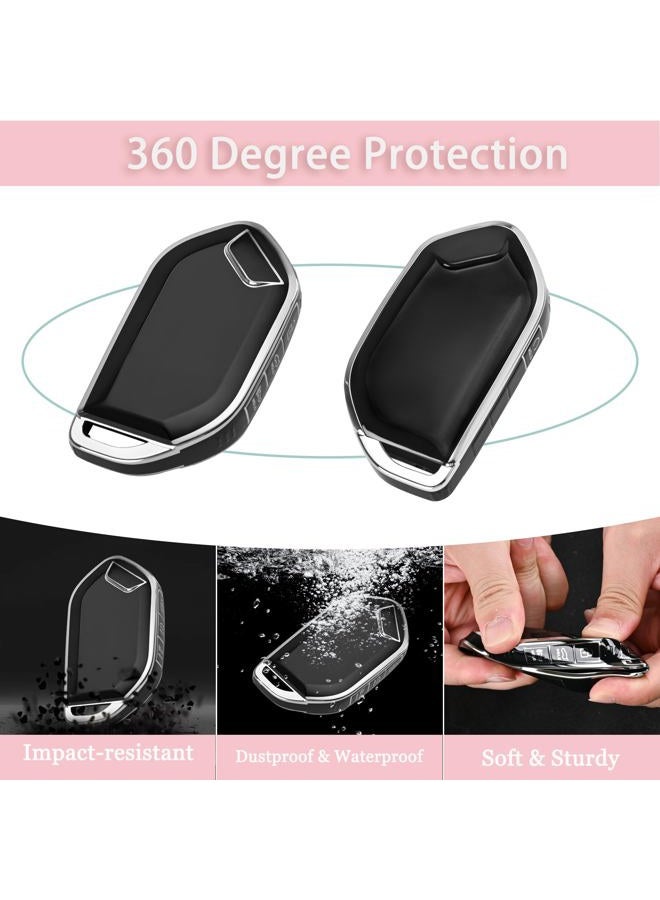 JAMCARI for kia Key Fob Cover - 5 Button Soft TPU Protection Car Key Case for Telluride 2023 2024 2025 EV5 Sorento K4 K5 GT-Line Remote Smart Key （Black） - Image 3