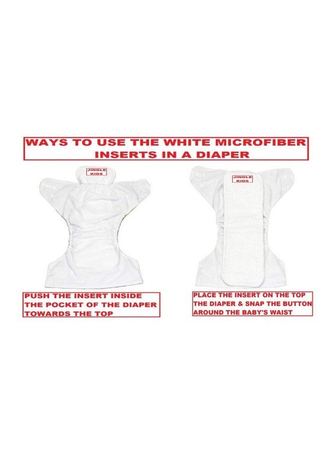 Jingle Kids Adjustable Washable Reusable Cloth Diaper Nappy Rash Free Nappy With 1 White Microfiber Bamboo Diaper Liner Insert Pad(5 Layers) (0 To 24 Months Multi Color)