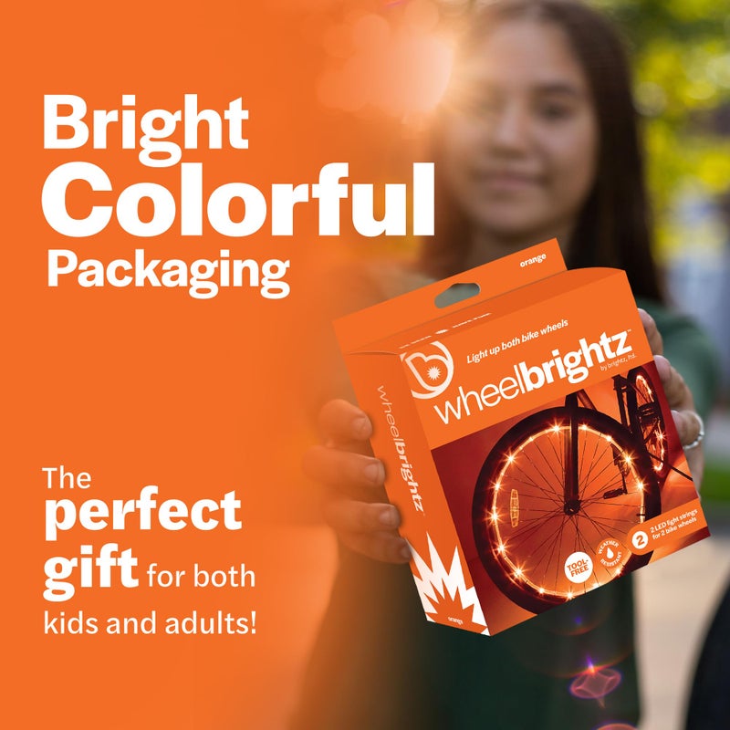 Brightz WheelBrightz 2-Pack Bike Wheel Lights, Orange - LED Bike Lights for Tires - Bike Lighting Parts & Accessories - Outdoor Summer Fun for Boys and Girls - Image 4