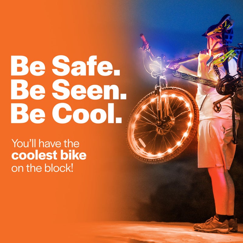 Brightz WheelBrightz 2-Pack Bike Wheel Lights, Orange - LED Bike Lights for Tires - Bike Lighting Parts & Accessories - Outdoor Summer Fun for Boys and Girls - Image 3
