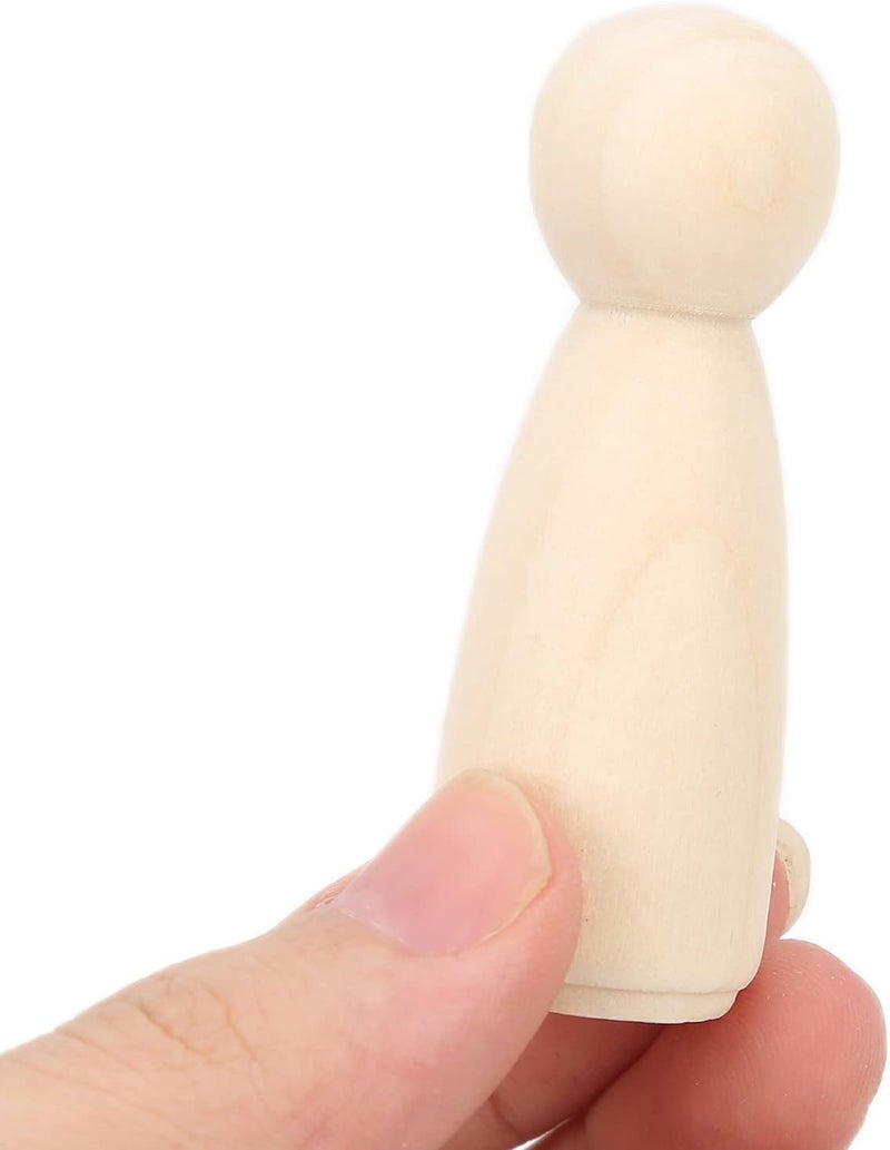 Unfinished Wooden Peg Dolls 10 Pcs Smooth Surface DIY Doll People for Imaginative Play (75MM Girl) - Image 5