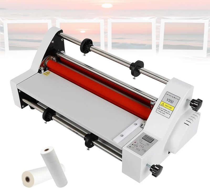 Digital Thermal Roll Laminator for Hot and Cold Use, 4 Rollers Ideal for School and Office,V350 - Image 1