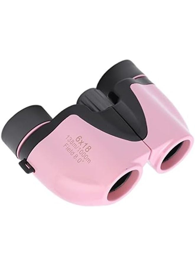 Pink Kids Binoculars 6x18 High Resolution Optics for Bird Watching Stargazing Travel - Image 1