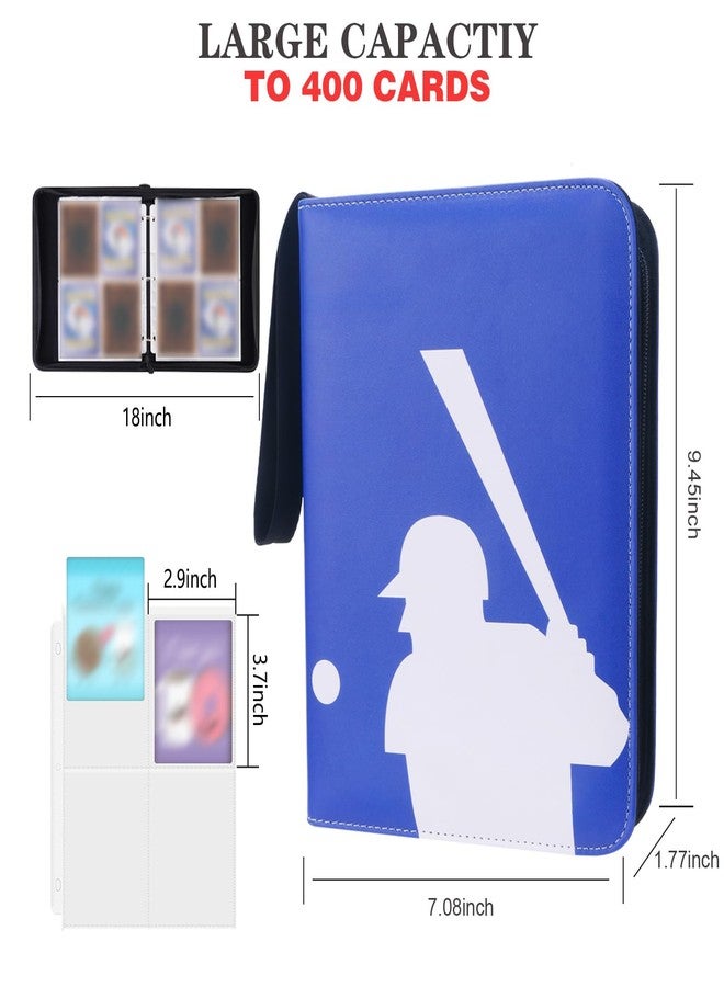awedsu Collectible Trading Card Albums,Collectible Trading Card Protective Sleeves,Card Binder 4-Pocket,400 Pockets Card Case Holder for TCG, Sports Card… - Image 2