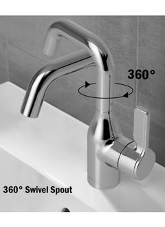 Jomoo Bathroom Sink Faucet, Hot and Cold Single Lever Basin Mixer, Deck Mounted Lavatory Brass Tap, Washbasin Faucet Bathroom Fixtures  - Image 3