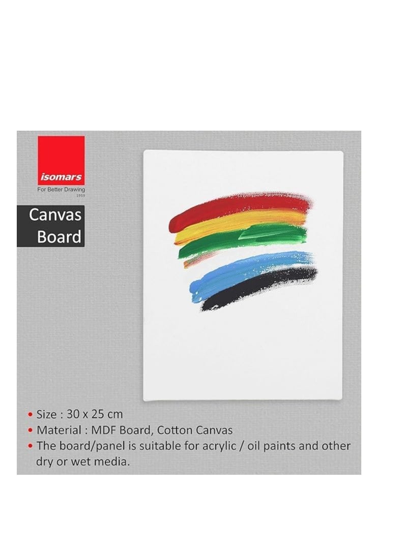 Isomars Artist Coloring Kit with 18" Wooden Easel, Canvas, Six CANVAA Poster Colours, Small Palette, Round and Flat Brushes Kit - Image 2