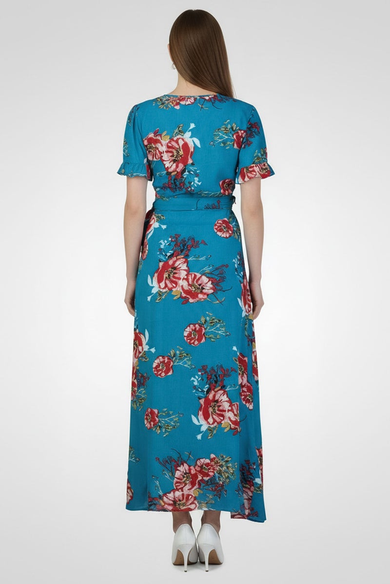 Willow & Whistle Women Floral Print Wrap Dress, Multicolor - Image 4