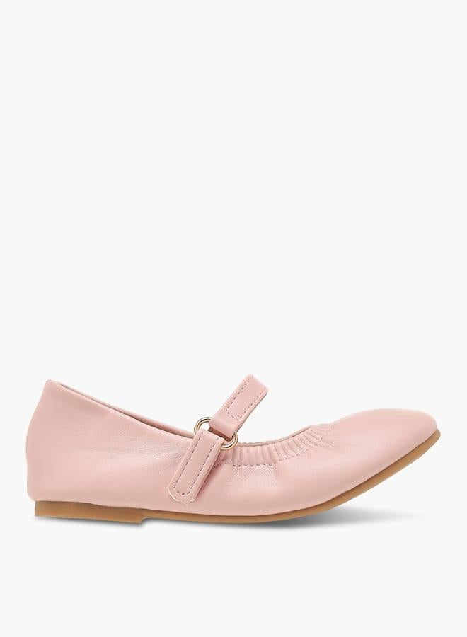 Flora Bella By Shoexpress Girls Solid Ballerina Shoes With Hook And Loop Closure - Image 3