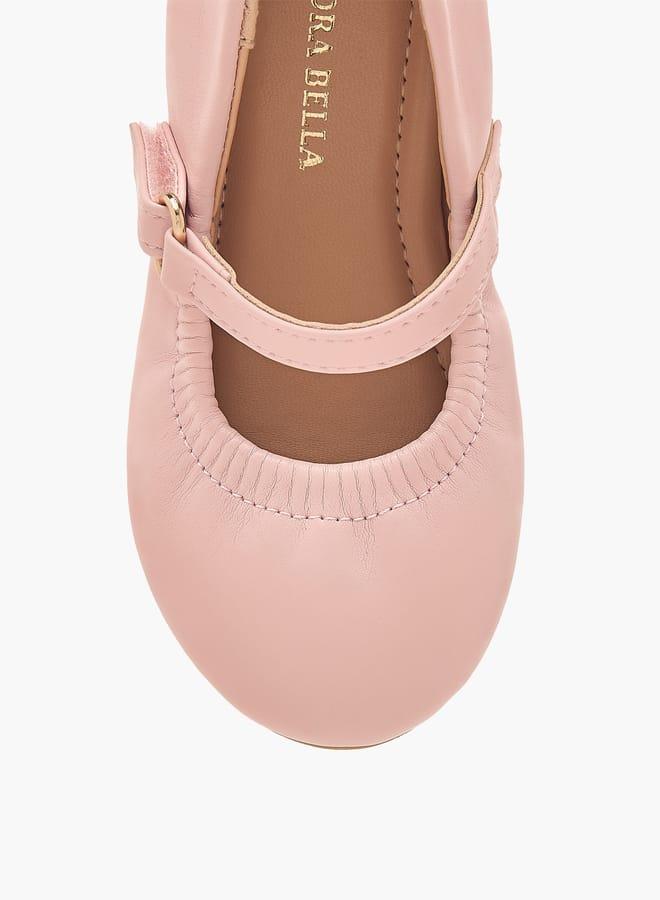 Flora Bella By Shoexpress Girls Solid Ballerina Shoes With Hook And Loop Closure - Image 4